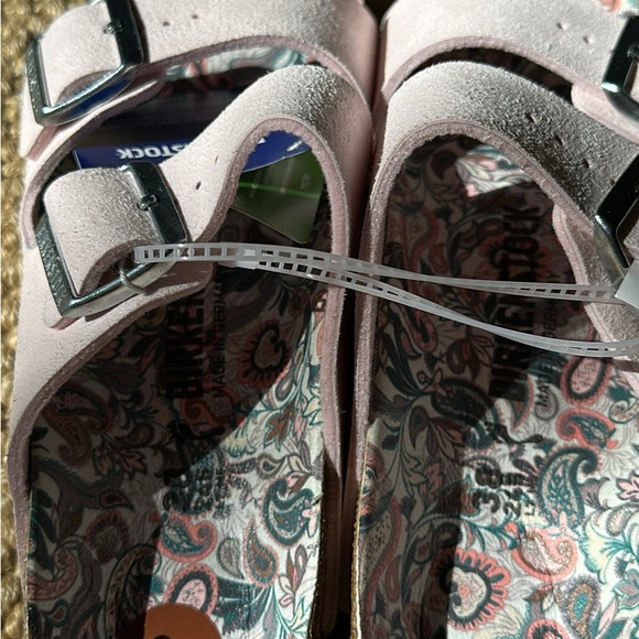 Birkenstock Light Pink Suede Double Strap Paisley Footbed  NWT  sz 7.5/ 38 - Picture 2 of 5